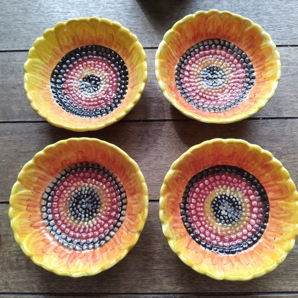 Maxcera Desert Sunflower Dessert Plates x4 - Picture 1 of 4